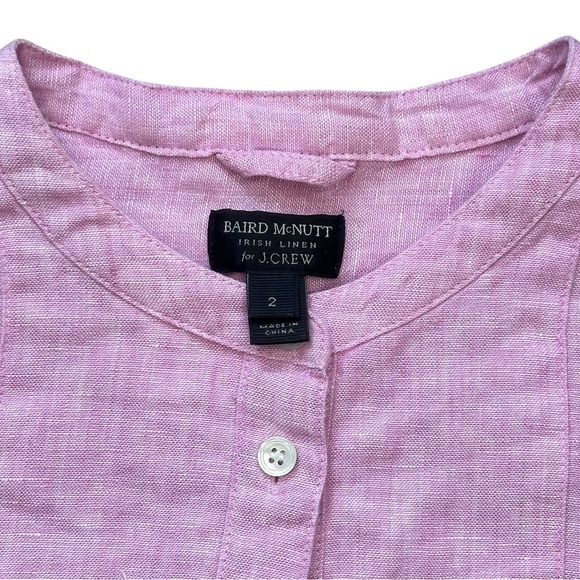 Baird McNutt x J.Crew Irish Linen Popover Tunic in Orchid Pink Women’s 2 G0614 - Picture 4 of 6